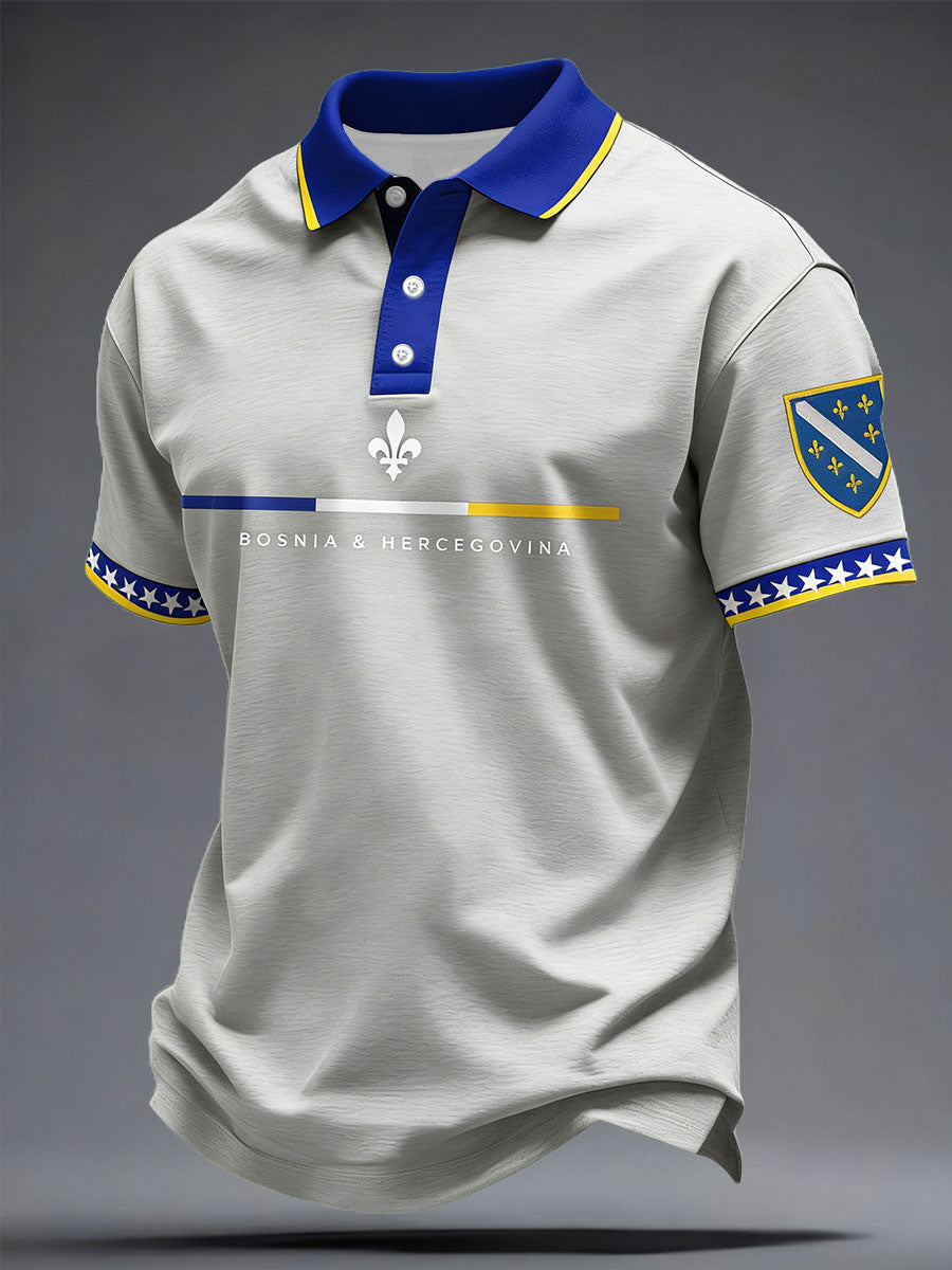 Men's Bosnia Football Lovers Printed Casual Tops