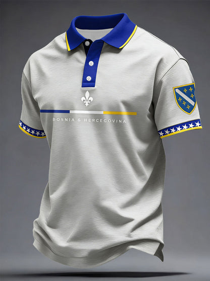 Men's Bosnia Football Lovers Printed Casual Tops