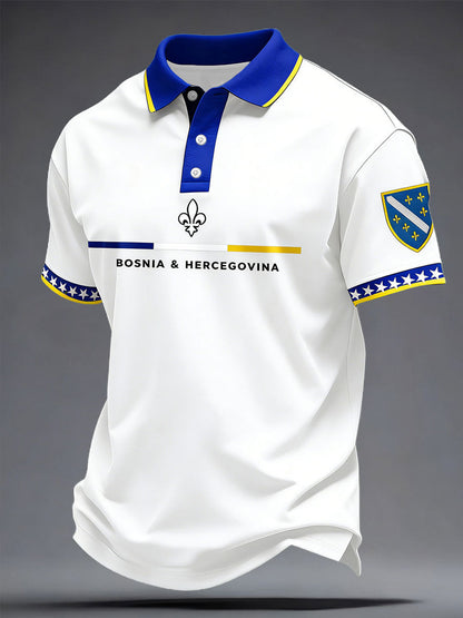 Men's Bosnia Football Lovers Printed Casual Tops