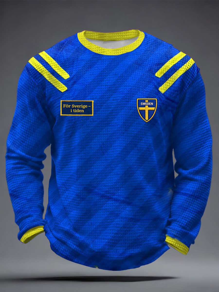 Men's Sweden Football Printed Waffle Jerseys