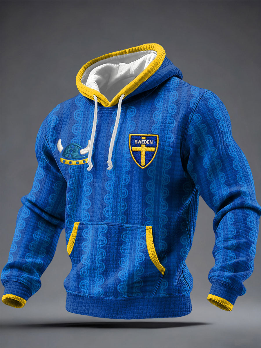 Men's Hoodie with Swedish Football Design