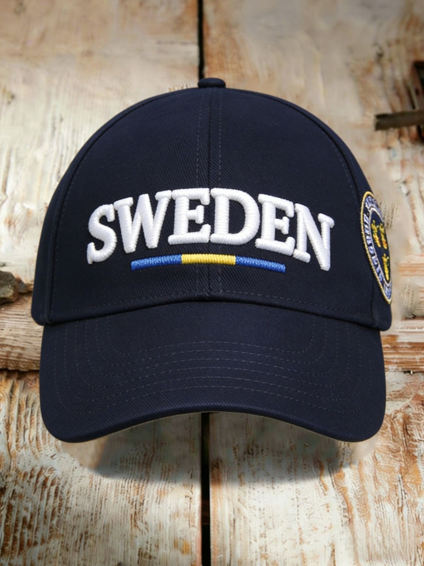 Retro Viking Swedish flag emblem Swedish football washed cap