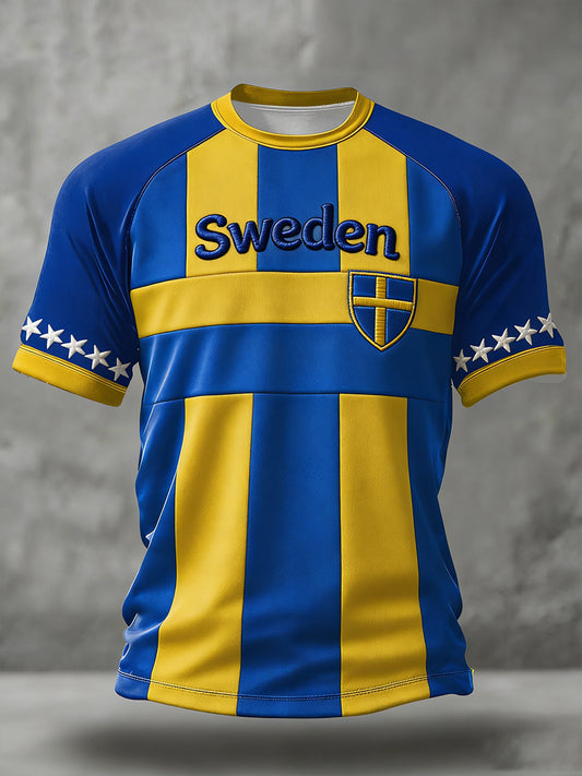 Retro Swedish art-inspired printed casual top