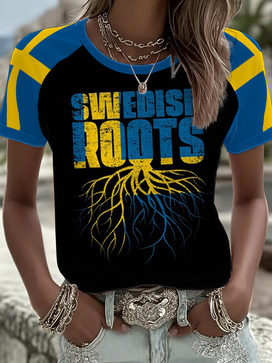 Ladies' Swedish Roots Round Neck Short Sleeve T-Shirt