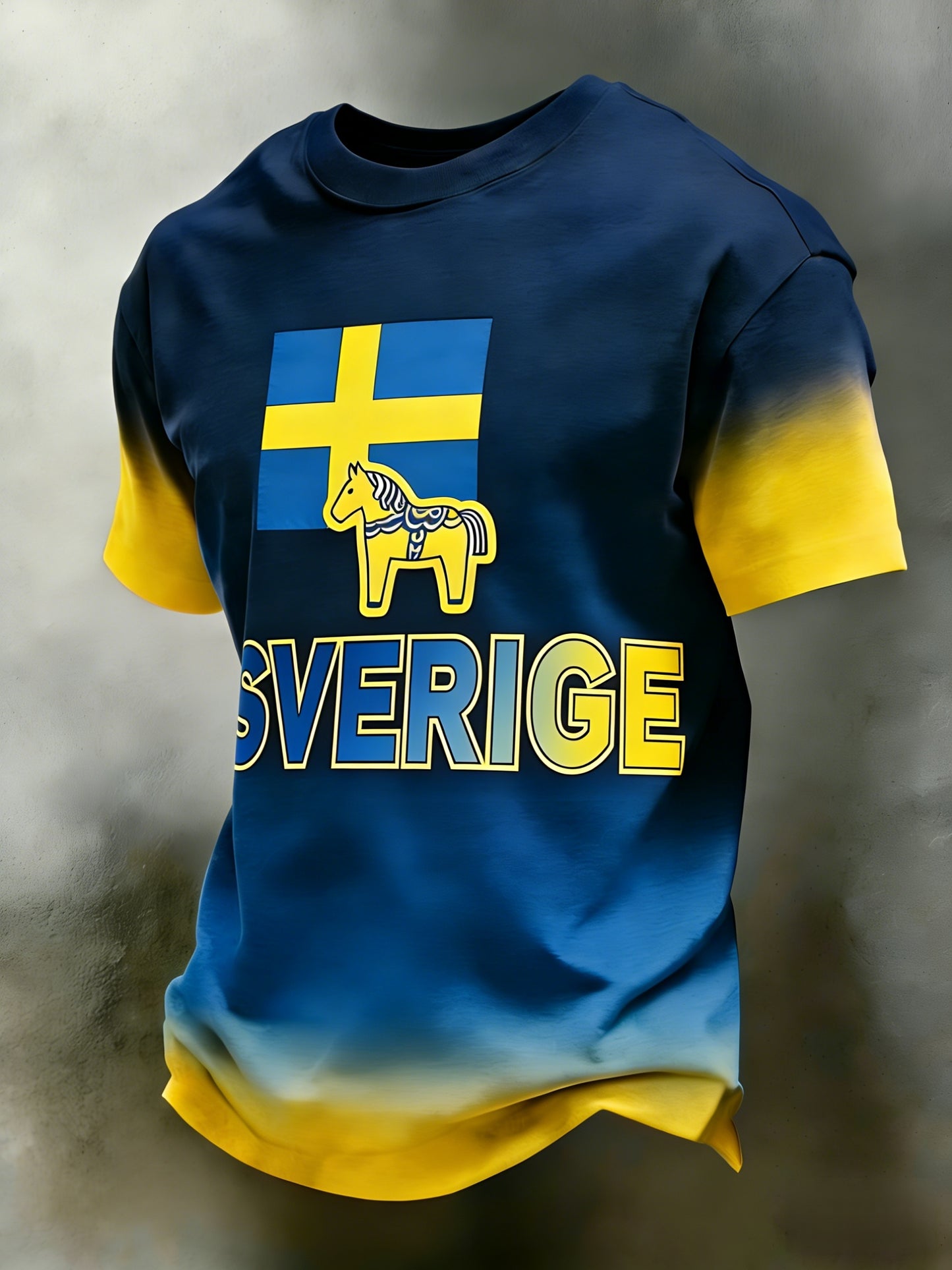 Retro Viking Svensk flaggbricka Casual Sporty Short-Shirts