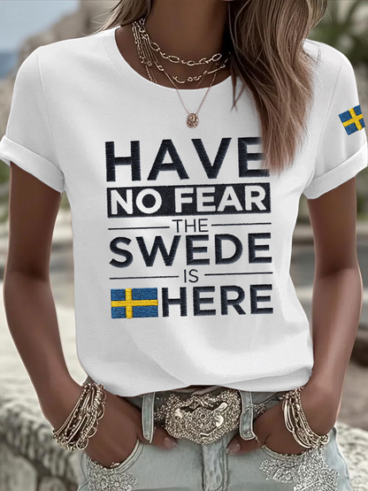 Women Have No Fear Sweden Is Here Pride Proud Sweden Essential Iron on Short Sleeve T-Shir T-Shir. t