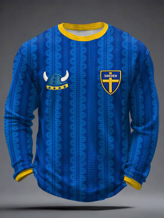 Men's Sweden Football Printed Waffle Jerseys