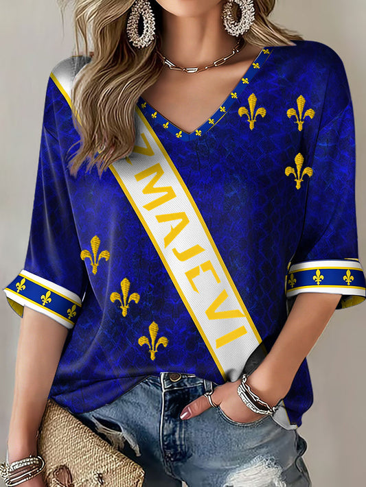 Ladies Bosnia ZMAJEVI Football Enthusiast Printed T-shirt