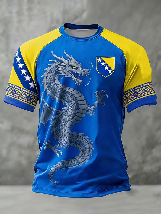 Mr. Bosnia ZMAJEVI Football Fan Printed Short Sleeve T-shirt