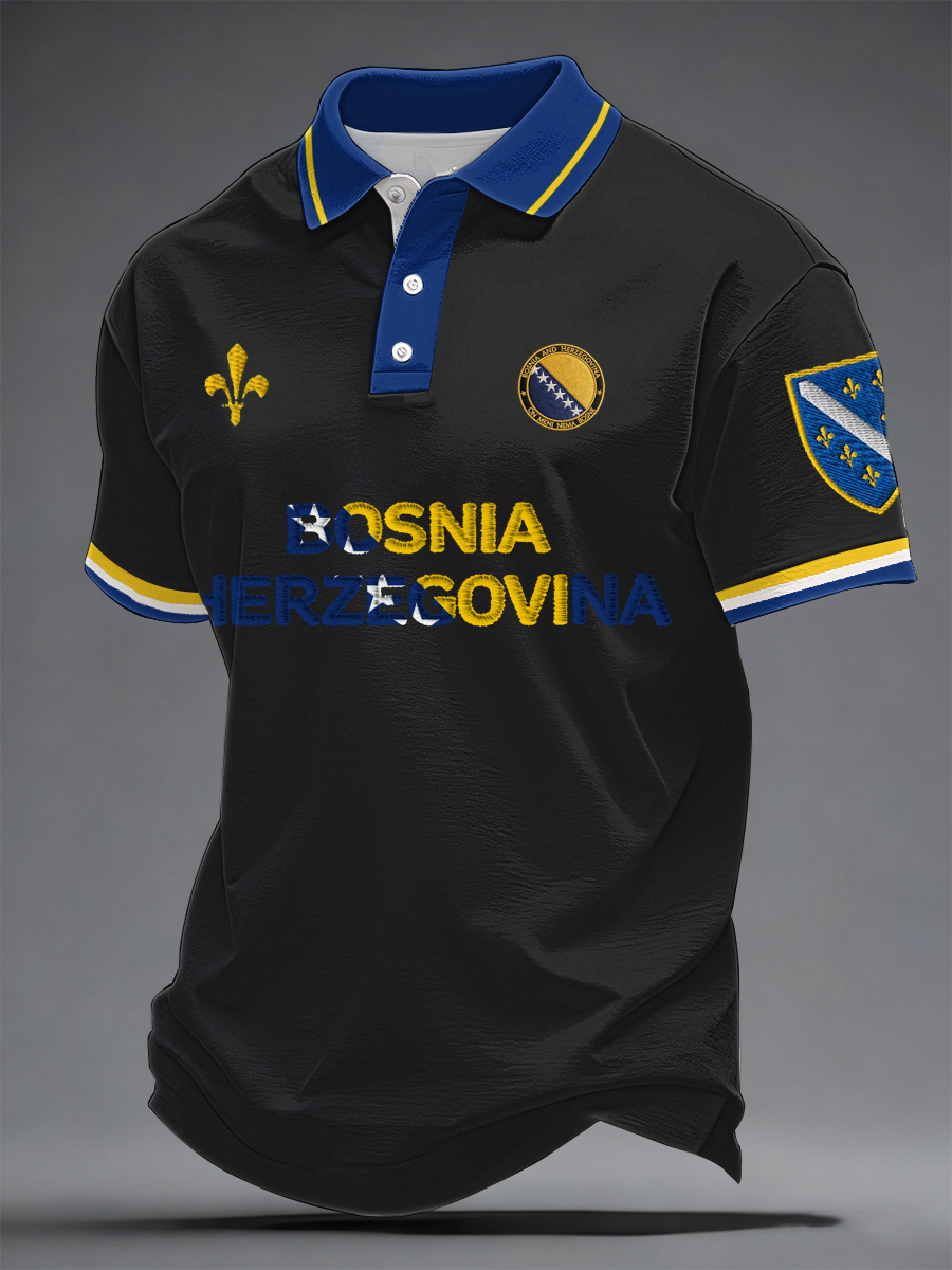 Herr Bosnien ZMAJEVI Fotbollsentusiast Printad polotröja