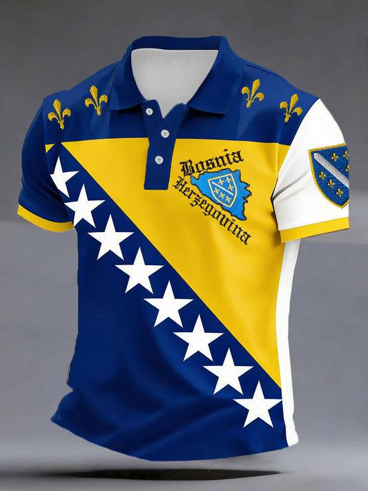 Mr. Bosnia ZMAJEVI Football Enthusiast Printed Polo Shirt