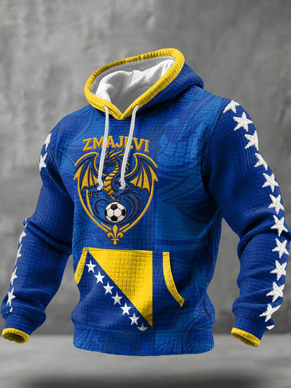Herr Bosnien ZMAJEVI Fotbollsentusiast Tryckt Hoodie