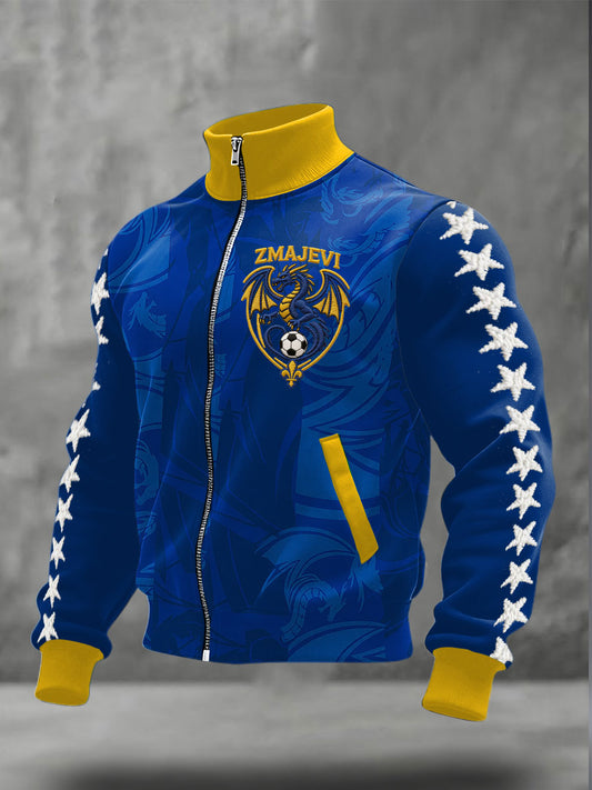Men's Bosnia ZMAJEVI Football Inspired Printed Jacket