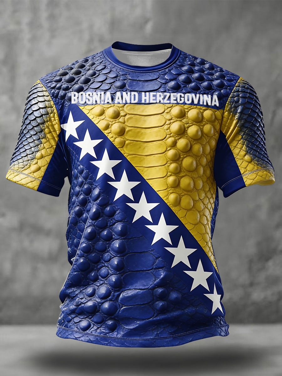 Herrarnas Bosniska Fotbollslärd ZMAJEVI Tryckt T-shirt