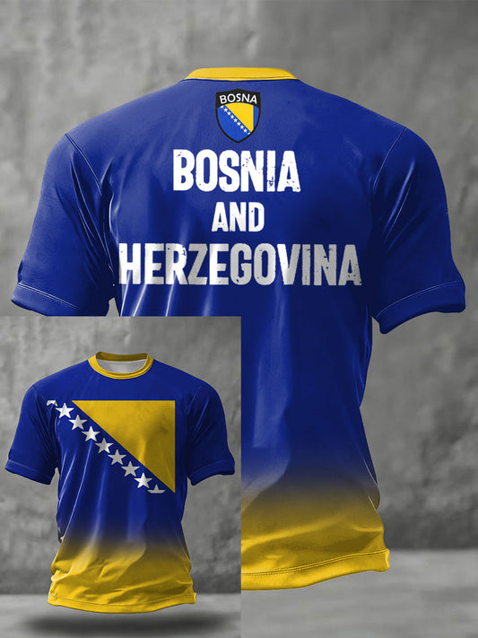 Men's Bosnian Football Learned ZMAJEVI Printed T-shirt