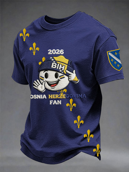 Mr. Bosnia ZMAJEVI Football Fan Printed Short Sleeve T-shirt