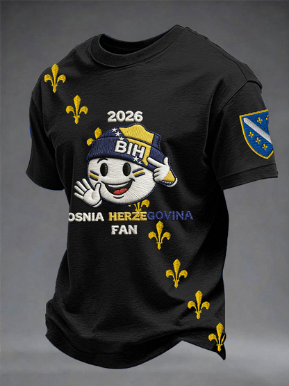 Mr. Bosnia ZMAJEVI Football Fan Printed Short Sleeve T-shirt