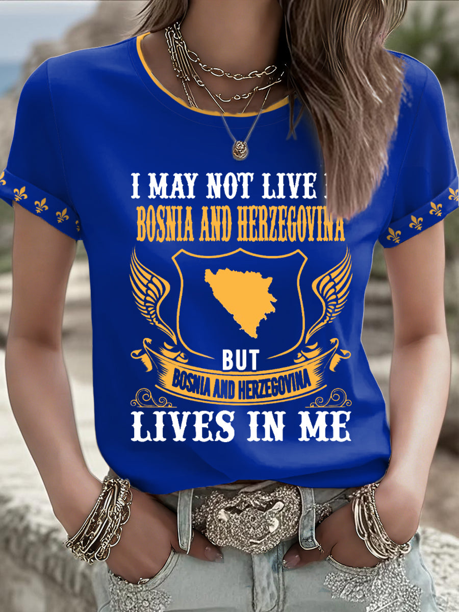 Women Bosnia Football Lovers ZMAJEVI Printed T-Shirt