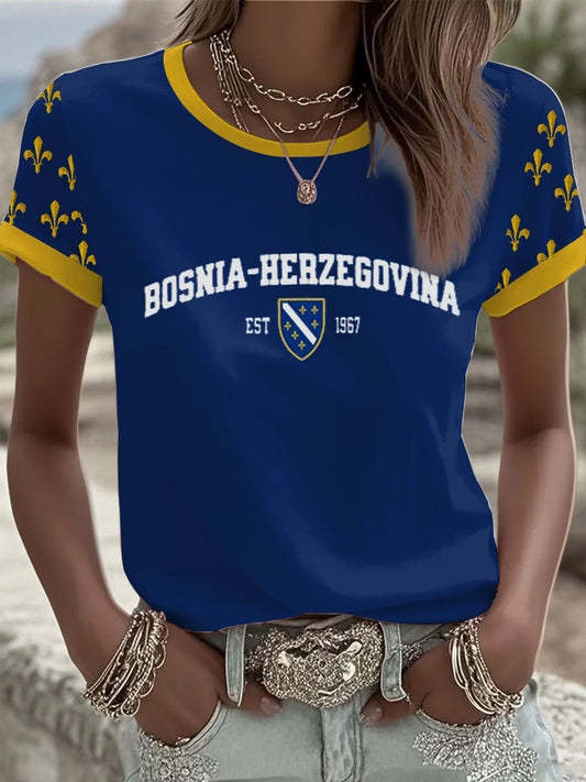 Damskjortor Bosnien ZMAJEVI Fotbollsentusiast Tryckt kortärmad t-shirt