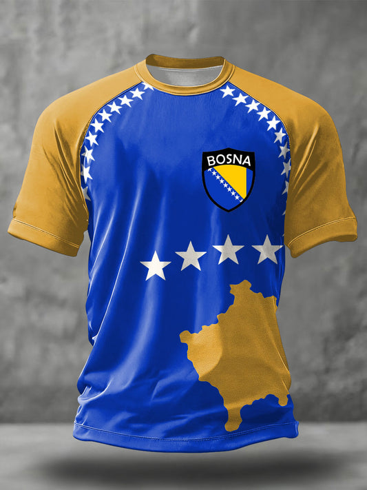 Men's Bosnian Football Learned ZMAJEVI Printed T-shirt