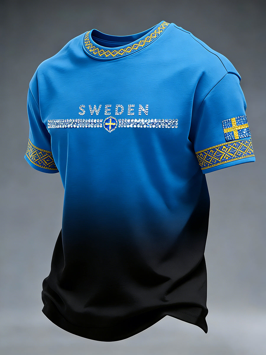 Retro Swedish Art Style Printed Casual T-Shirt