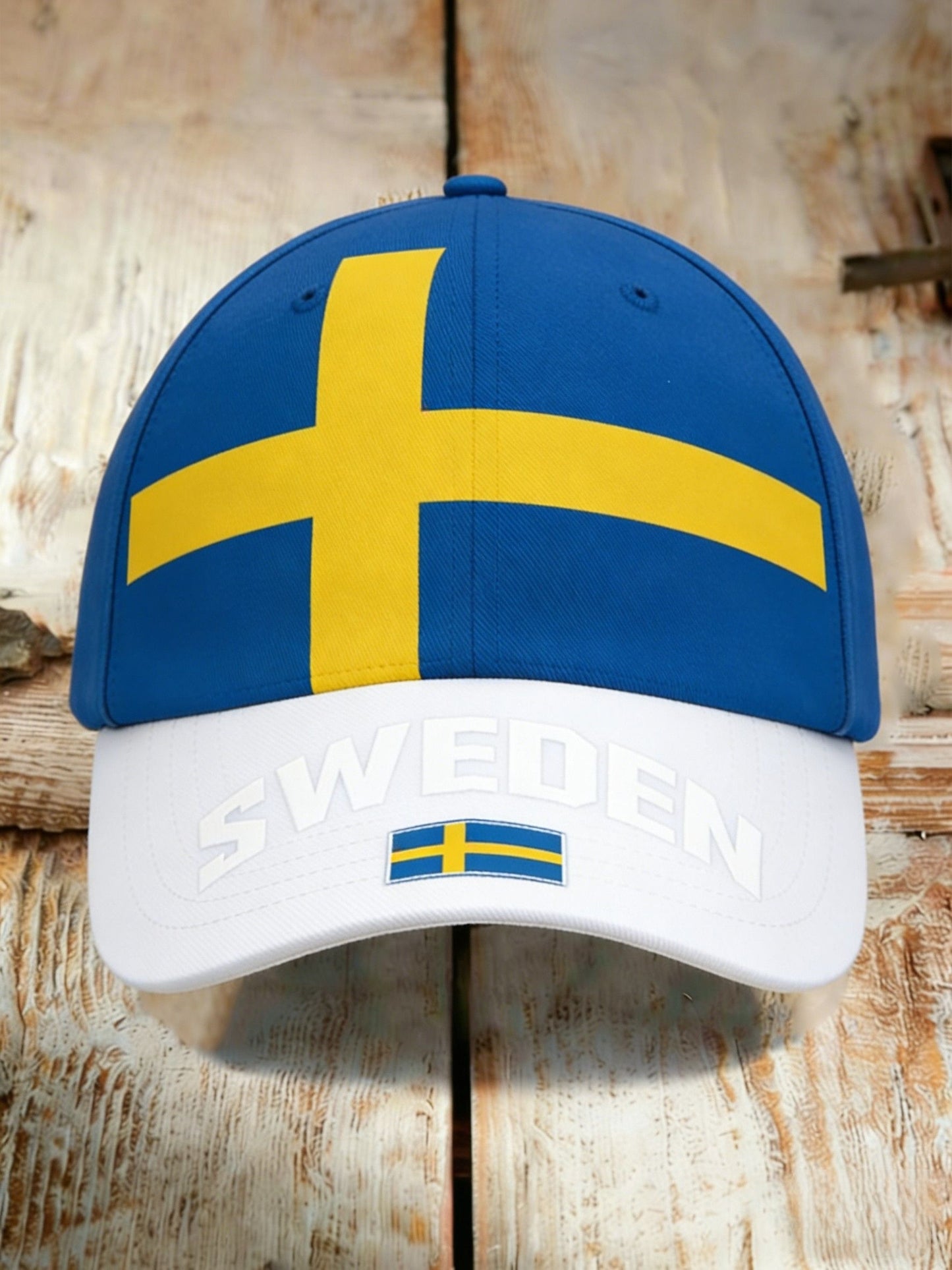 Retro Viking Swedish Flag Patch Relaxed Washed Cap