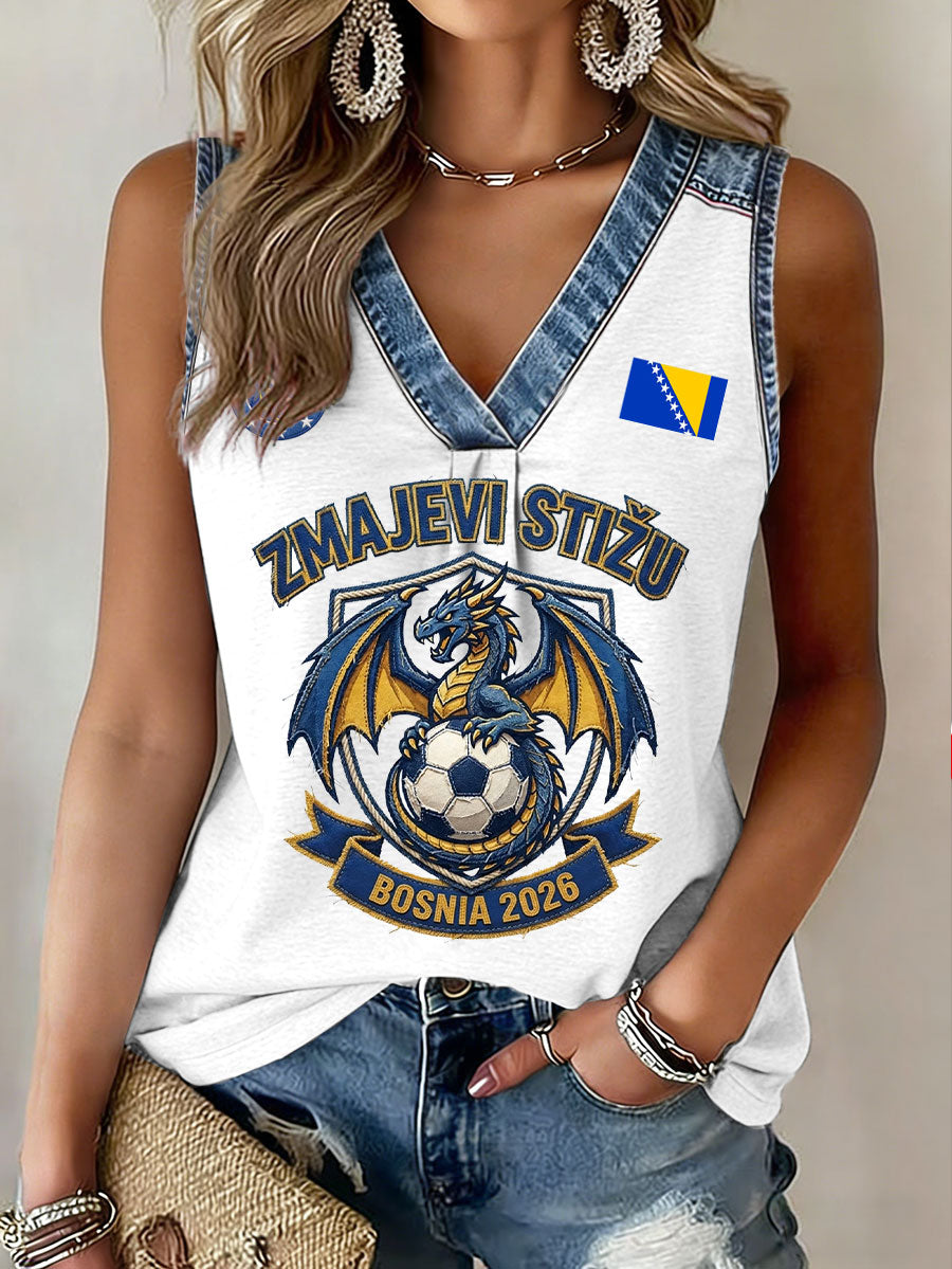 Women's shirt with Bosnian football motif and the printed text ZMAJEVI