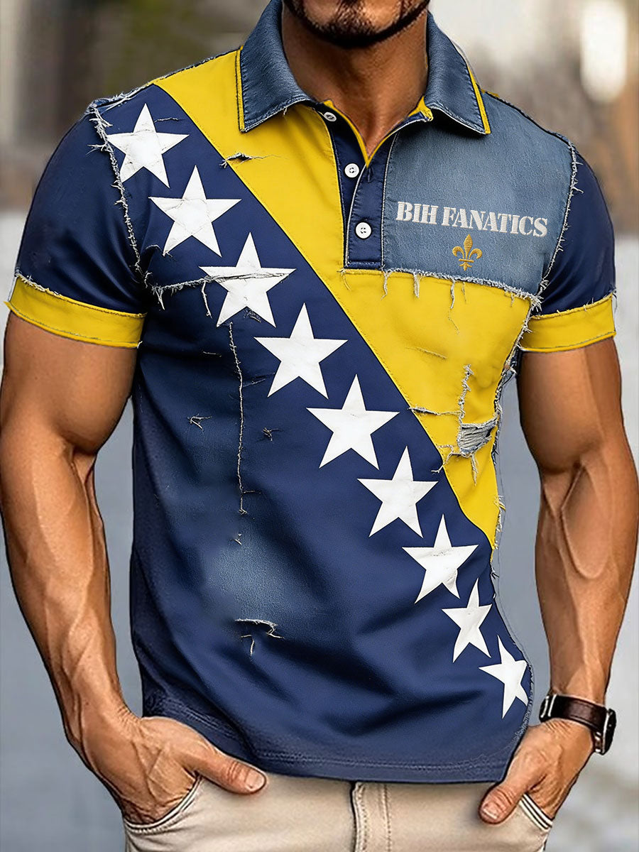 Herr Bosnien Fotbollsläkare ZMAJEVI Tryckta Casual T-shirts