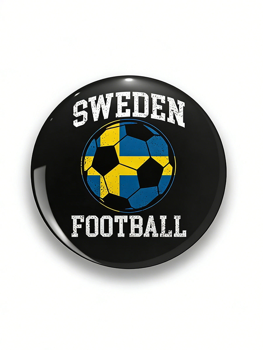 Fotbollstematiskt tryckt märke