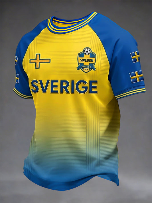 Retro Sweden 2026 Football Memory T-shirt, casual style