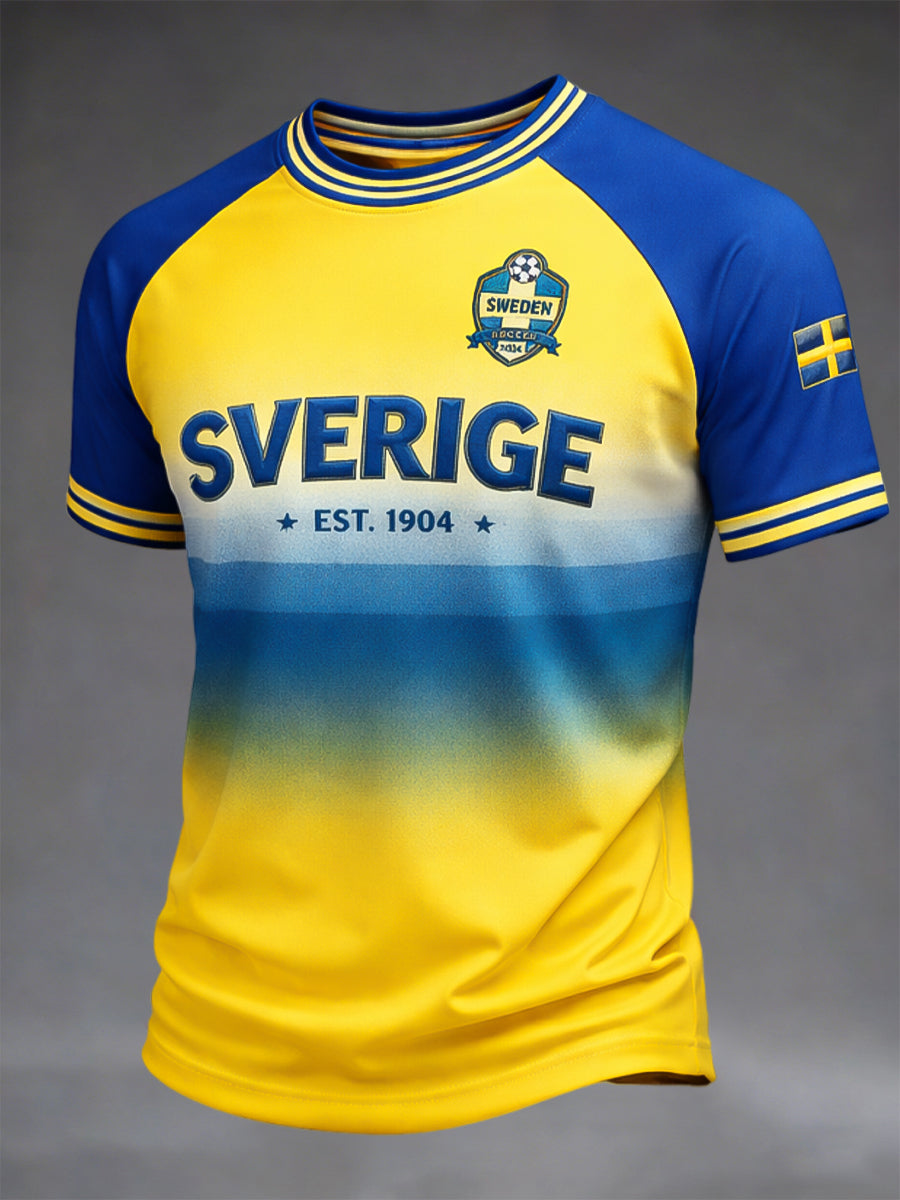 Retro Sweden 2026 Football Match Commemorative T-shirt Lightly Dressed T-shirt