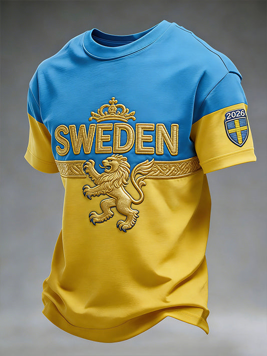 Retro Swedish Football Fan Art Print Casual Top