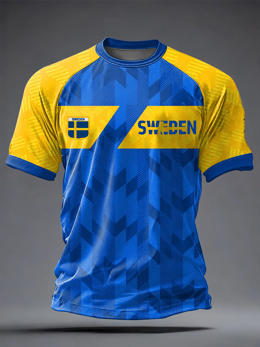 Men's Swedish Football Printed Relaxed Fit Short Sleeve T-Shirt