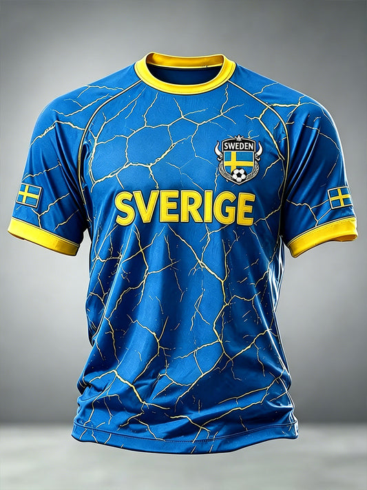 Men's football-themed sweatshirt with raglan sleeves, featuring an ice crack pattern