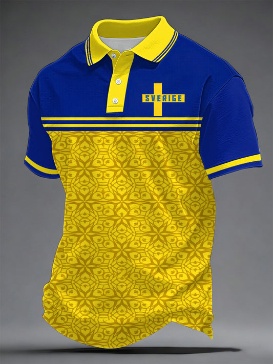 Men's sweatshirt with Swedish football print and casual style