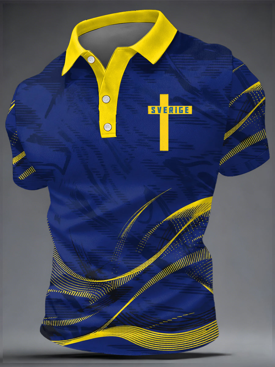 Men's sweatshirt with Swedish football print and casual style