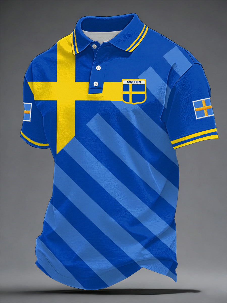 Men's sweatshirt with Swedish football print and casual style