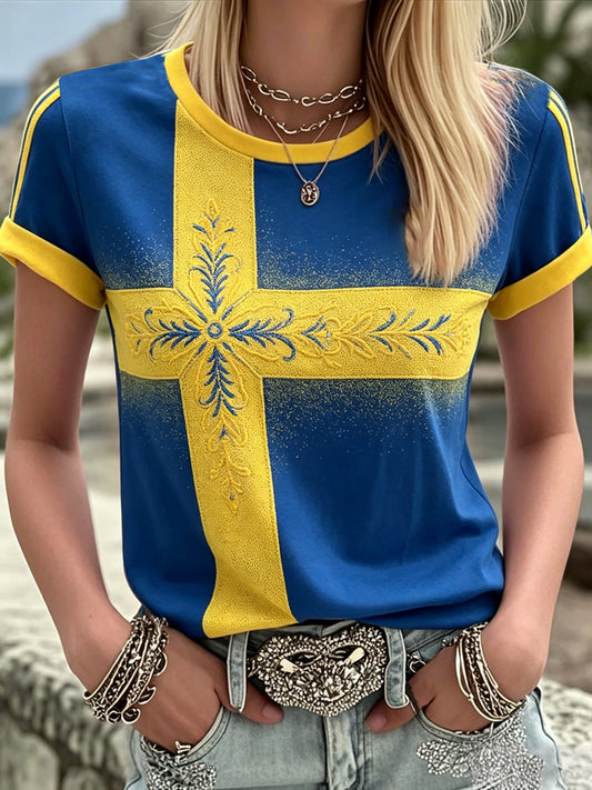 Ladies' Swedish printed t-shirt