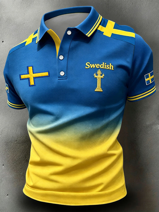 Retro Swedish Midsummer Gradient Patchwork Article Turtleneck
