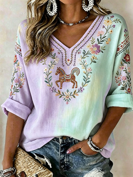 Women's Summer Floral Print Casual T-shirt