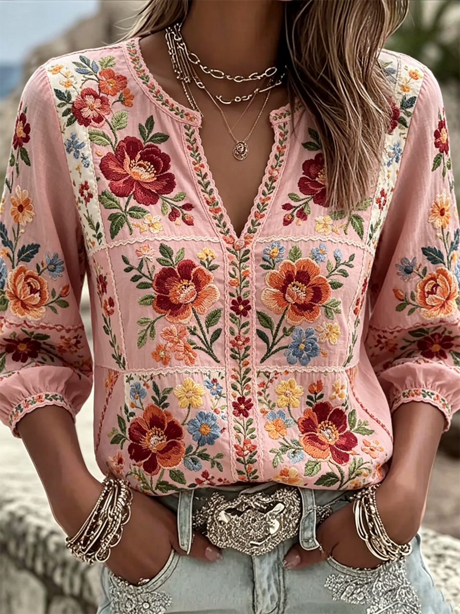 Kvinnors blomster Print T-shirt