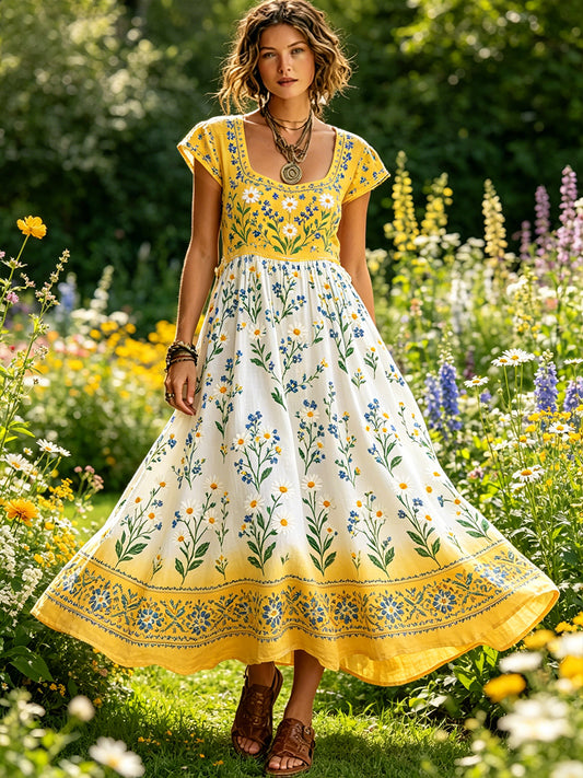 Women's pastel floral summer dress