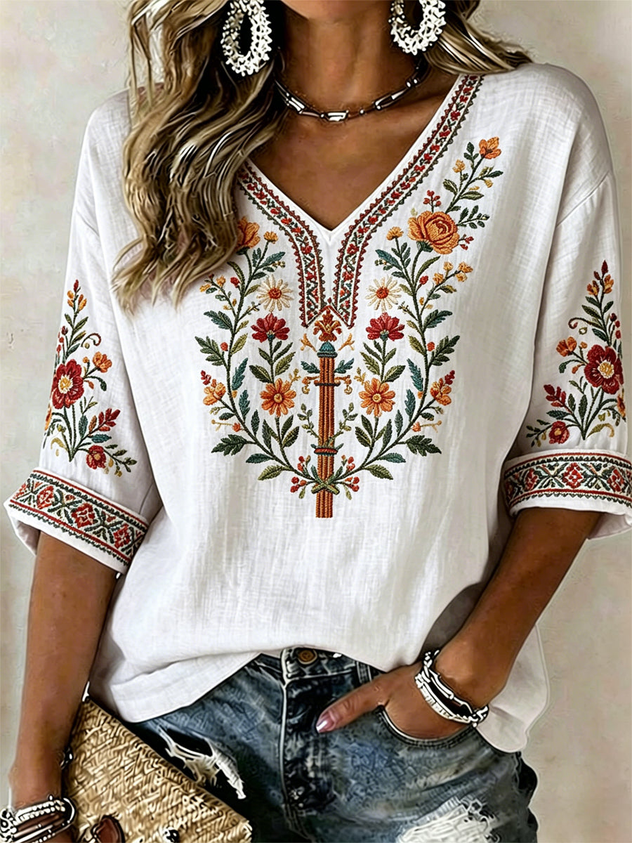 Dams Midsummer-print avslappnad t-shirt