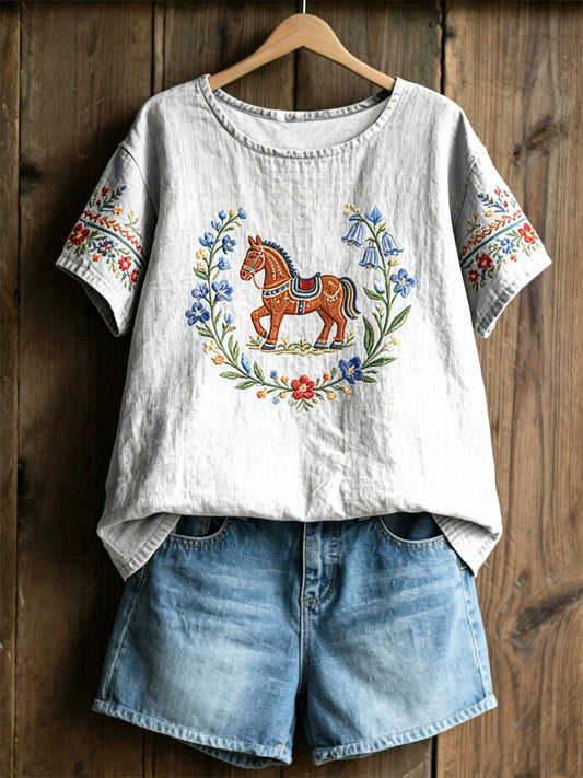 Women's Swedish Midsummer Print Relaxed T-shirt