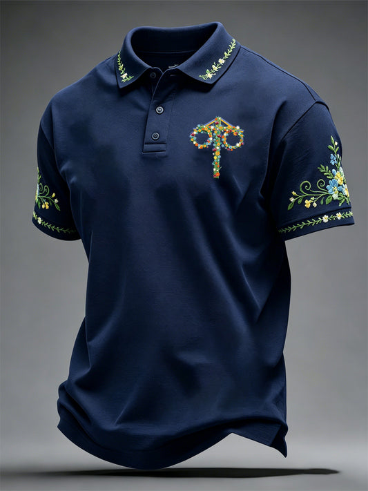 Men's Swedish Midsummer printed casual top