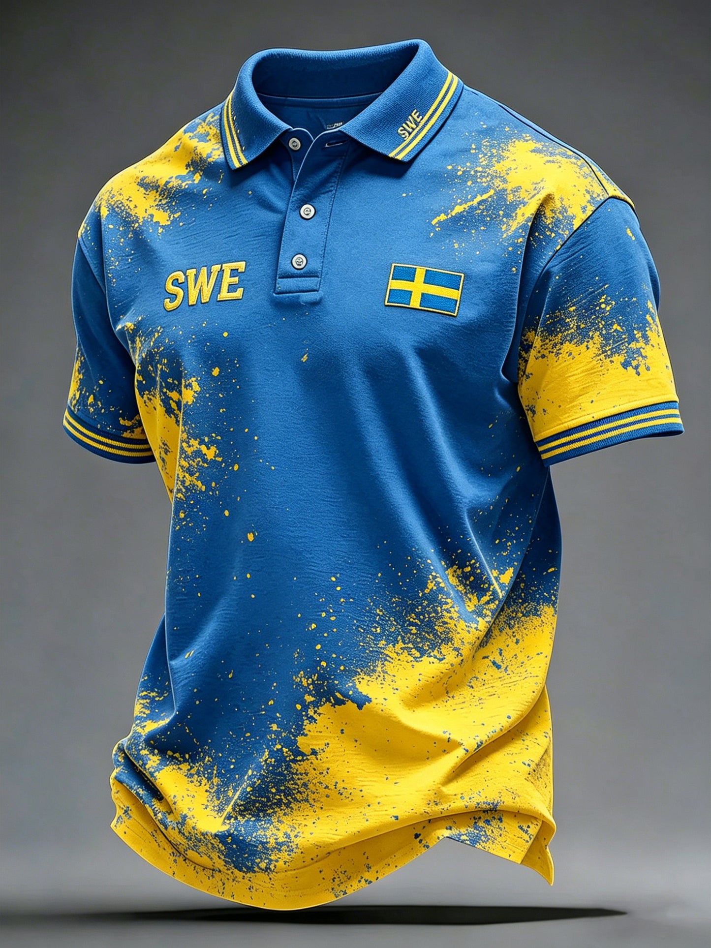 Men's Polo Shirt with Art Print – Swedish Midsummer Festival