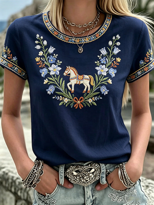 Women's Swedish Midsummer Print Relaxed T-shirt