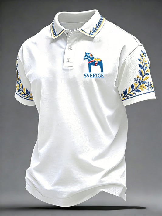 Men's Swedish Midsummer Print Casual Top
