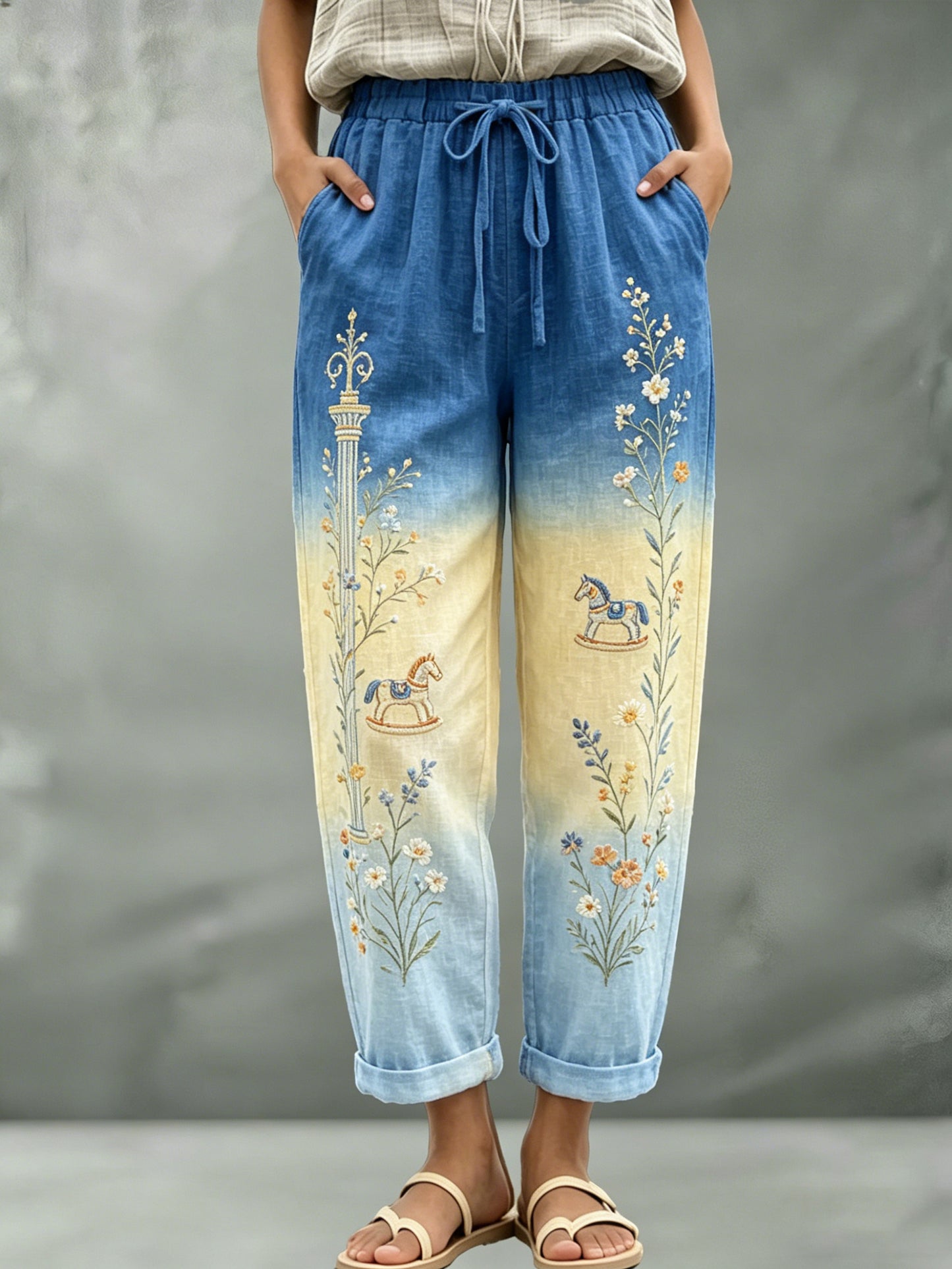 Ladies' Swedish Midsummer Festival Art Print Trousers