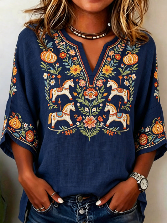 Women's Swedish Midsummer Print Relaxed T-shirt